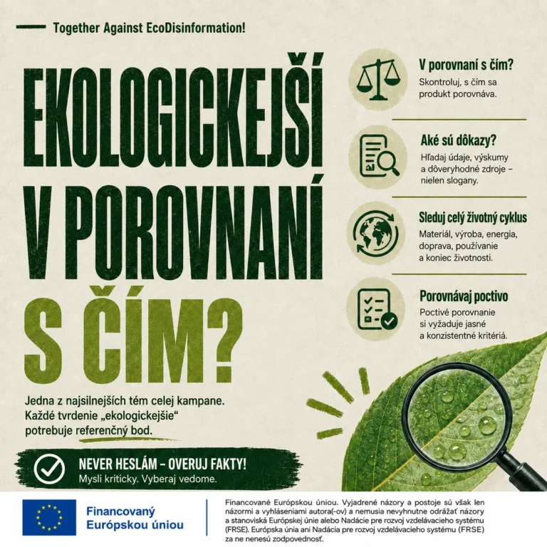 Informačný banner: ekologickejší v porovnaní s čím?