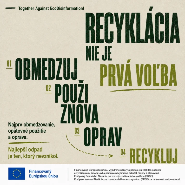 Informačný banner: recyklácia nie je prvá voľba