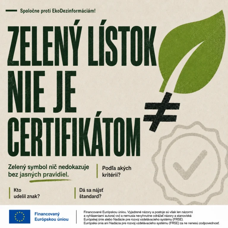 Informačný banner: zelený lístok nie je certifikátom
